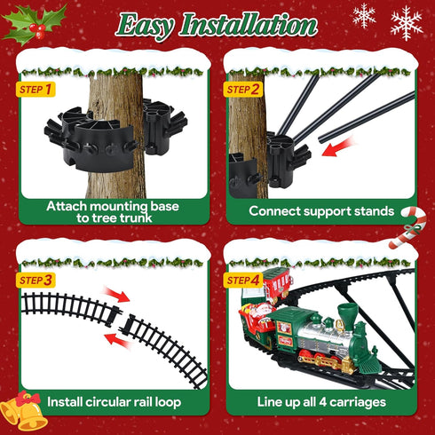 SHXYKZ Set, Set, 2 Hanging Christmas Train Under The Christmas Tree Train Toy Train for Christmas Tree with Real