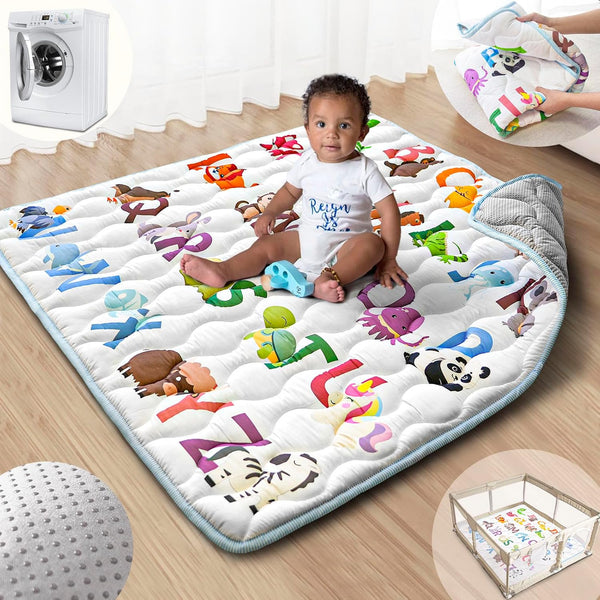 Baby Play Mat, 43x43 Mat with Super Soft Touch, Activity Mat with