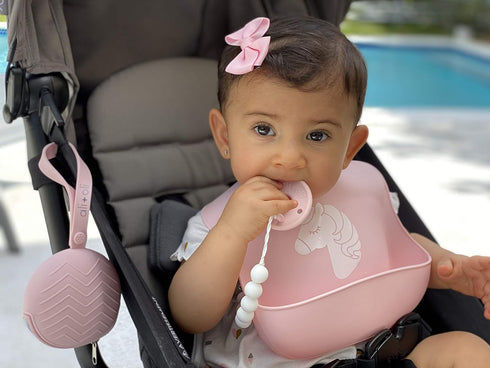 Ali+Oli BPA-Free Silicone Pacifier Holder Case (1-pk), Diaper Bag Accessory for Newborn Travel Baby Pacifier Pouch,