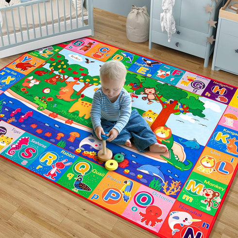 (0.6cm), teytoy Baby Cotton Play Mat, Crawling Mat for Floor Mat Large Super Soft, Extra Thick Plush Surface Foldable