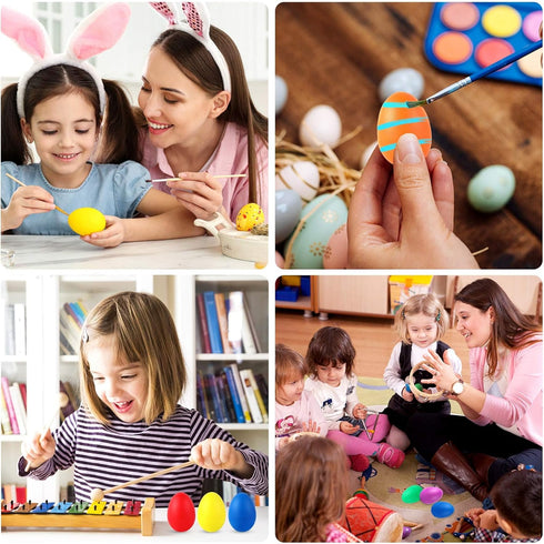 Augshy 14 PCS Plastic Egg Shakers, Colorful Percussion Musical Egg Maracas for Kids Toys