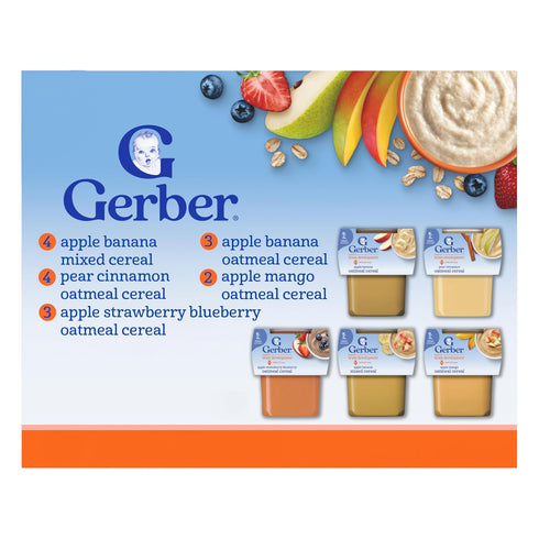 Gerber Stage 2 Baby Food, Baby Fruit And Cereal Tubs Variety Pack,