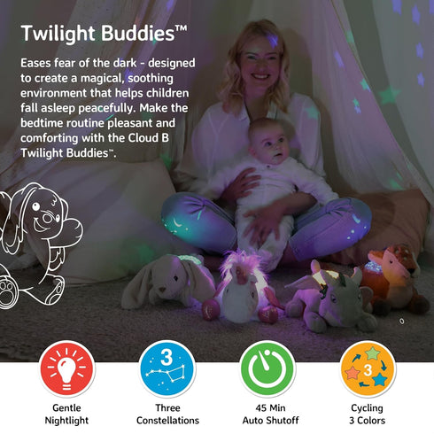 Cloud B Twilight Buddies Dragon Plush Night Light | Star & Constellation Projector | 3 Colours | Auto Shut-Off | from