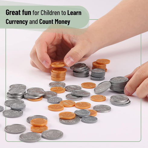 150 Set 3+ Mr. Pen- Play Money for Kids, pcs, Realistic Bills & Coins, Pretend Play Cash for Math Practice, Classroom