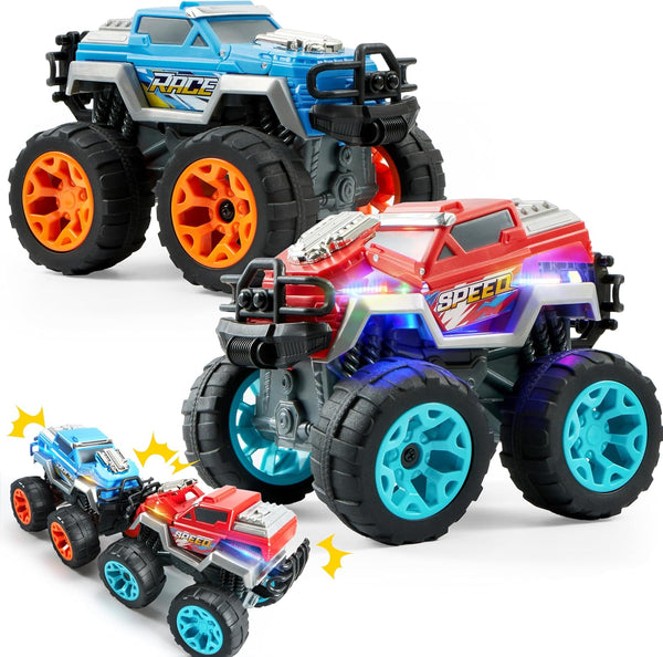 Jova Vroomix 2 Pack Smash & Bump Monster Truck Toys, Crashing Cars