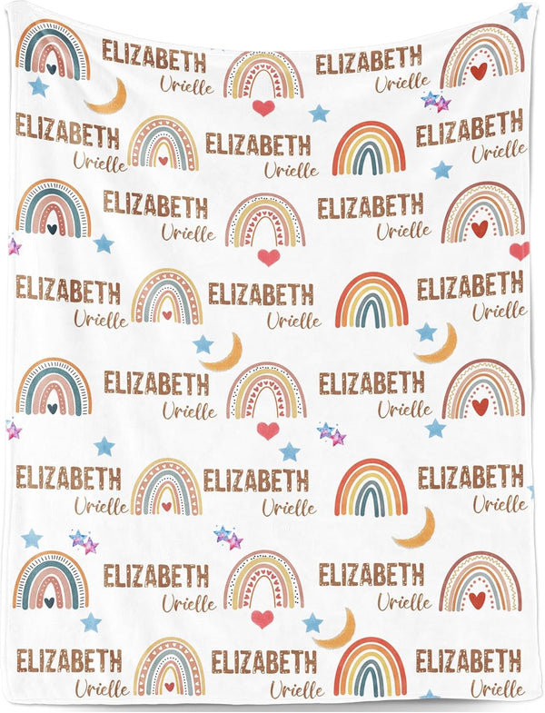 Personalized Baby Blanket with Name, Custom Baby Girl Blankets for Girls with