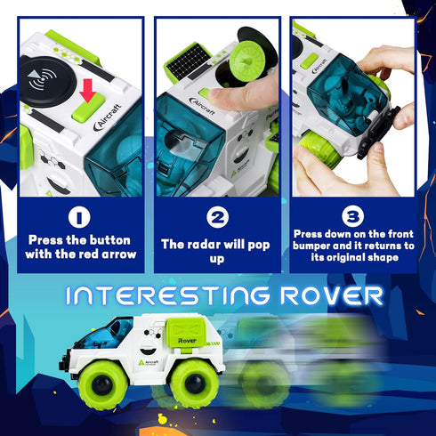 TOY Life Space Toys Rocket Toys for Kids, Space Shuttle with Astronaut Figure & Space Rover for Boys 5-12