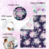 4 Set TANOFAR Piece Crib Bedding for Girls, Purple Flower Quilt, Crib Skirt, Diaper Stacker, Soft Microfiber Comforter