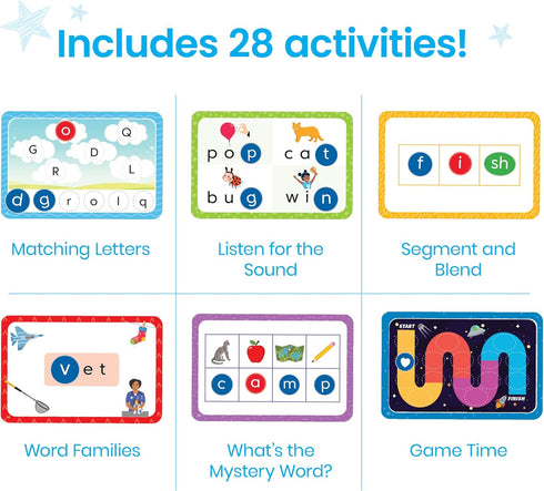 hand2mind Set, Set, Reading Readiness Activity Magnetic Wands and Chip Learn to Spell for Kids, Spelling Toys, CVC