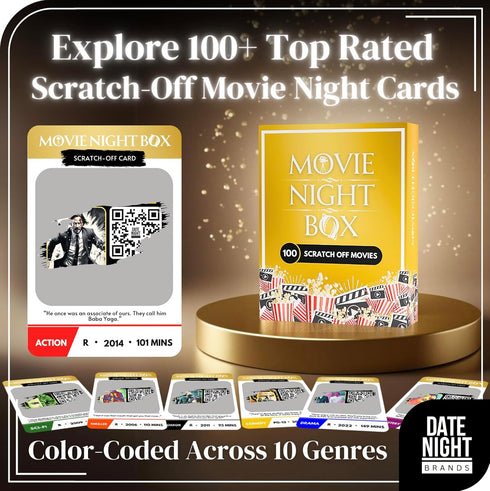 Movie Night Box: Top 100 Scratch-Off Movies & Hidden Gems, Perfect Entertainment for Couples and Families