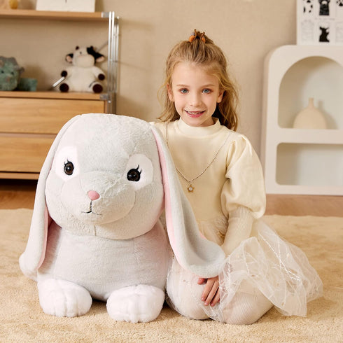 EARTHSOUND Giant Rabbit Stuffed Animal Plush Toy - Large Realistic Bunny Jumbo Soft Toy, Cute Huge Plushy Gift
