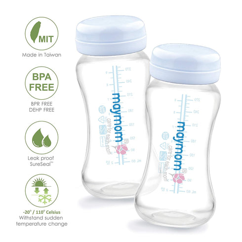 Maymom Wide-Mouth Milk Storage Collection Bottle with Travel Cap and Sealing Ring; Replacement for Spectra S1 S2 Avent