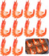 Chalyna 9 Pcs Red Simulated Fake Shrimps Model Simulated Cooked Shrimps Artificial