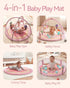 4-in-1 Tummy Baby Play Mat & Baby Play Gym,Baby Girl Play Mat Activity Gym, Pink Donut Time Mat for Babies