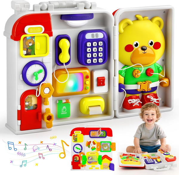 TOY Life Toddler Montessori Busy Board for 1-2 Year Old, 20in1 Baby