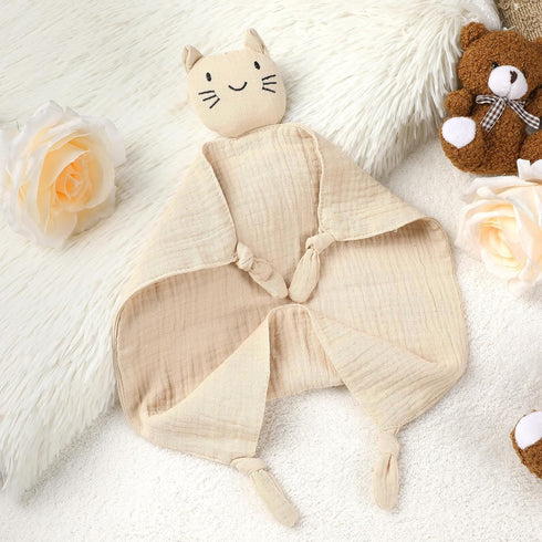 Cat Loveys for Baby, Muslin Security Blankets for Babies, Soft Breathable Cotton Snuggle Animals for Newborns