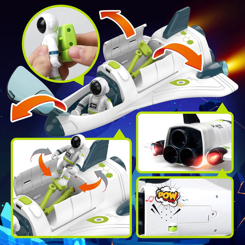 TOY Life Space Toys Rocket Toys for Kids, Space Shuttle with Astronaut Figure & Space Rover for Boys 5-12
