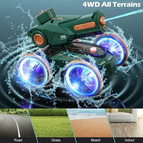6-12 5-7 8 9 10 11 IQBOX Toys for Kids Remote Control Car Boat Gifts for Boys Year Old Amphibious RC Boats Water Squirt