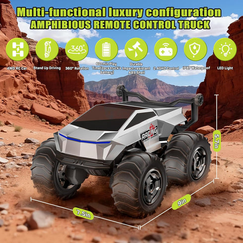 1:16 4WD Pickup,TIME4DEALS 2.4GHz 360 6 7 8 9 10 11 12+ RC Truck Remote Control Car, Waterproof Amphibious RC Car All