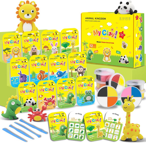Air Dry Clay for Kids Air Clay Art Kits 12 Box Animals