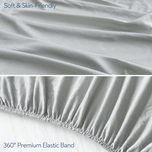 Magik & Kover 2 Pack 52" 28", Stretchy Crib Sheets for Boys Girls, - Fitted Crib Sheets Neutral for Standard Crib