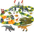 Dinosaur World Race Track Toys - 216pcs Flexible Track Playset with 1 Dinosaur Car, 1 Race Car, 6 Dino Toys