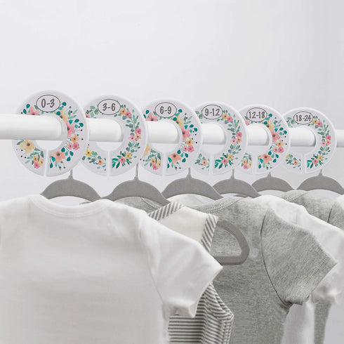 Baby Closet Size Dividers - Rustic Floral Nursery Closet Dividers for Baby Clothes - Month Dividers for Baby Girl