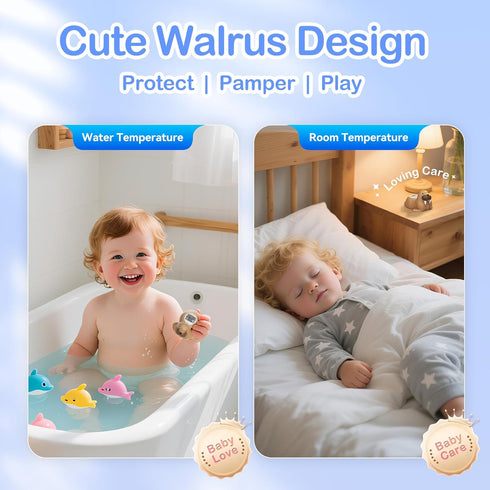 Baby Bath Thermometer for Bathtub, Room|Water Temperature, Baby Bath Floating Toy|Kids Bathroom Safety, Digital LCD