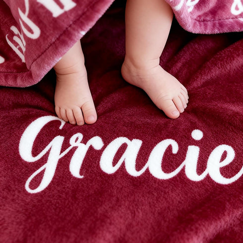 tuchenn Ships Next Day - Personalized Baby Blanket with Name, Custom Swaddle Blanket for Boys Girls, Ultra-Soft Fleece
