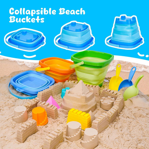 1-3, 4-8, AuntyFey Collapsible Beach Toys Sand Toys for Toddlers Beach Toy Sand Toy for Kids Ages Collapsible Beach