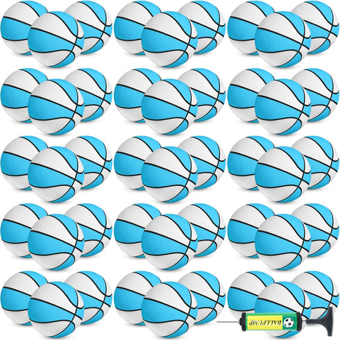 24 Pcs Mini Basketball 7'' Water Basketball Bulk, Pump for Swimming Pool Indoor Mini Hoop