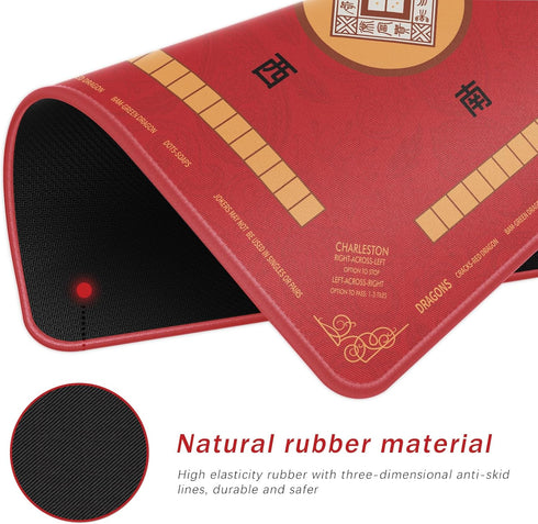 2F22E Mahjong Mat with Rules Card, Noise Reduction Non-Slip Mahjong Mat for Table Board Games Table Mat, Card Games
