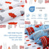 4 Set Sets Mooreeke Pieces Toddler Bedding - Fire Truck Blue Toddler Comforter for Boys, Includes Comforter, Flat