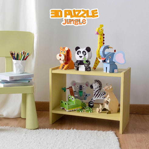 BONNYCO 3D Puzzles for Kids Toys Pack 8 - Educational Jungle Animals 3D Puzzle for Boys and Girls, Birthday Gifts