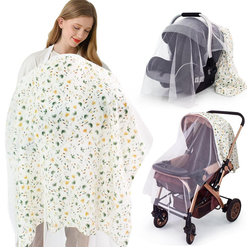 Muslin Nursing Cover for Breastfeeding,Breathable Breastfeeding Cover, Privacy Breastfeeding Cover Nursing Apron,