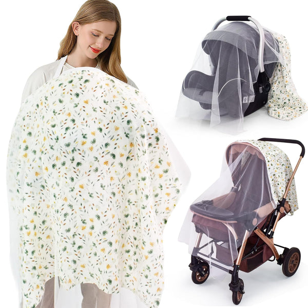 Muslin Nursing Cover for Breastfeeding,Breathable Breastfeeding Cover, Privacy Breastfeeding Cover Nursing Apron,