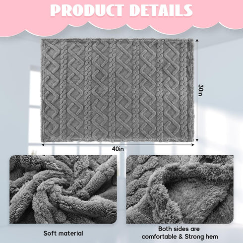 4 Pcs Fleece Baby Blanket 30 x 40 3D Fluffy Baby Blanket for Boys Nursery Bed Baby Girl Blanket Infant or Newborn Receiving Blanket Swaddling Blankets(Pink Set) by VitalCozy