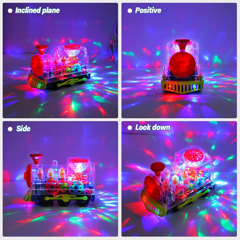 Baby Crawling Toys - Light & Sound Music Train for Toddlers, Early Educational Tummy Time Gifts