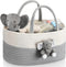FoldTier Elephant Diaper Caddy Organizer Elephant Cart Storage for Nursery with Handle