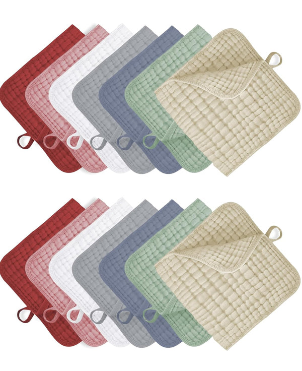 TRYISDICDVC 14Pack Muslin Baby Burp Cloths 100% Cotton 20"X10" Soft Absorbent Quick Drying