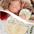 5.9 Inch Baby Announcement Sign, Wooden Hello World Newborn Signs, Birth Announcement Sign and Pen, Hot Air Balloon