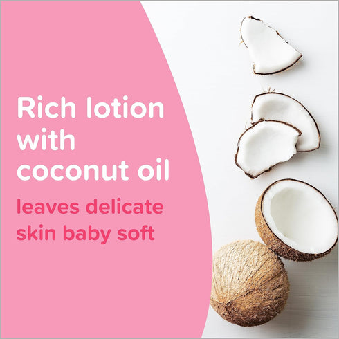 Johnson's Mild Pink Baby Lotion with Coconut Oil - Hypoallergenic, Paraben-, Phthalate- & Dye-Free, 27.1 Fl. Oz