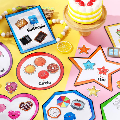10 Set Magnetic Shape Sorting for Toddler, Matching Games with 30 Everyday Objects Magnets for Child Learning