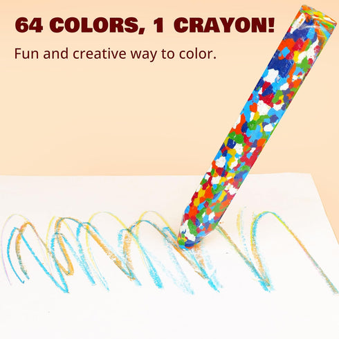 Pack, 2PC, 8 inches rokt&razo Multicolor Crazy Giant Crayon Long, Perfect for Arts and Crafts Projects, Jumbo Crayons