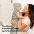 2-Pack, 30x30 KeaBabies Muslin Hooded Baby Towels for Newborn Girls, Boys - Organic Cotton Baby Bath Towels Hooded