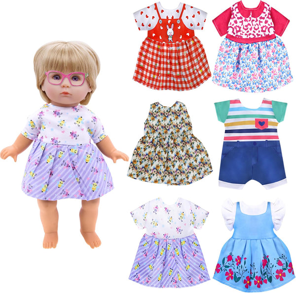 Alive Doll Clothes and Accessories, 6 Sets Baby Doll Outfits for 12-14.5 Inch Girl Dolls, Gift for Ages 5-10