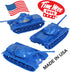 TimMee Toy Tanks for Plastic Army Men, Blue WW2 3pc, Made in USA