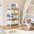 3IngSeagulls 4-Tier Baby Diaper Caddy Cart, Diaper Caddy Organizer and Storage, Rolling Utility Cart for Baby Supplies