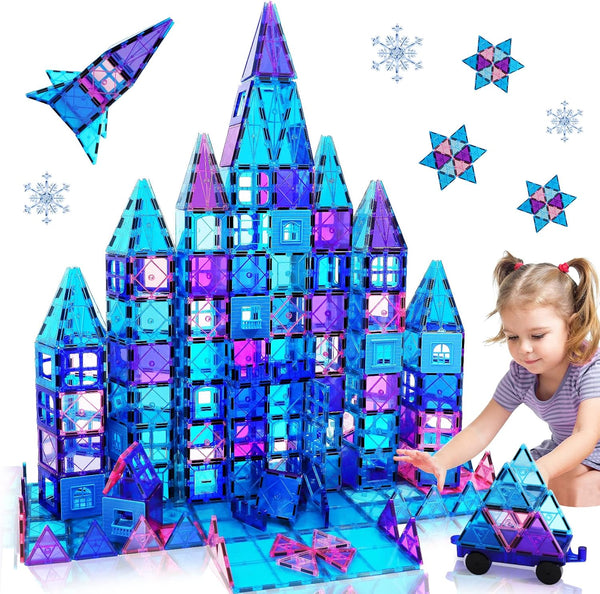 Magnetic Tiles Kids Toys, 47pcs Building Blocks for 3-8 Year Old Boys and Girls, Educational Fun