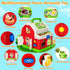 1 2 3 1-3, 12-18 Montessori Toddler Toys for Year Old Boys Girls, Musical Farm Animals Barn Toy with Sound & Light